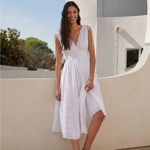 Madewell Sophia Smocked Midi Dress in Windowpane